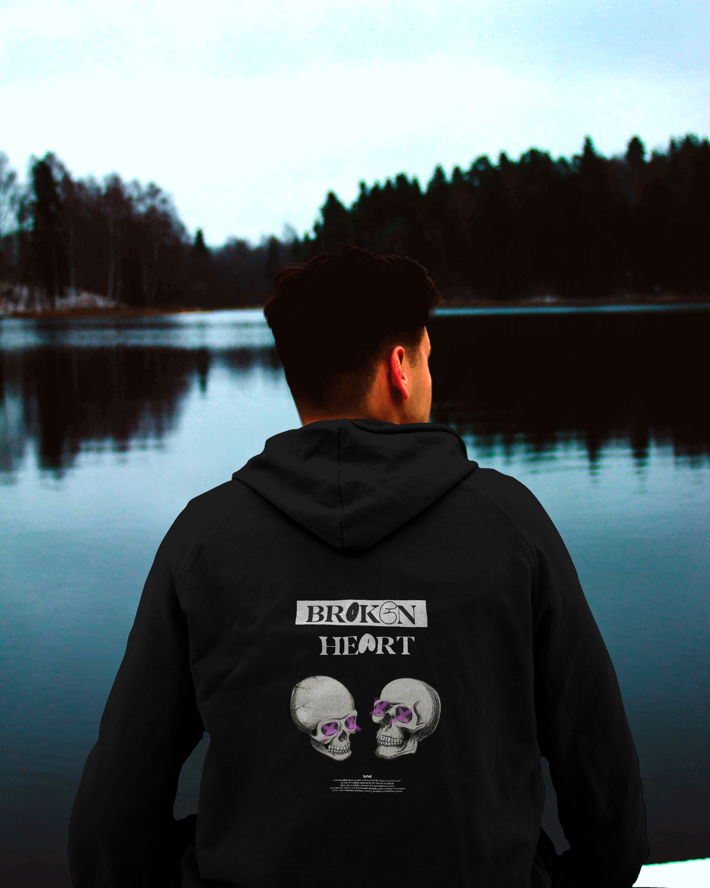 BROKEN HEART - Men's Back Printed Hoodies