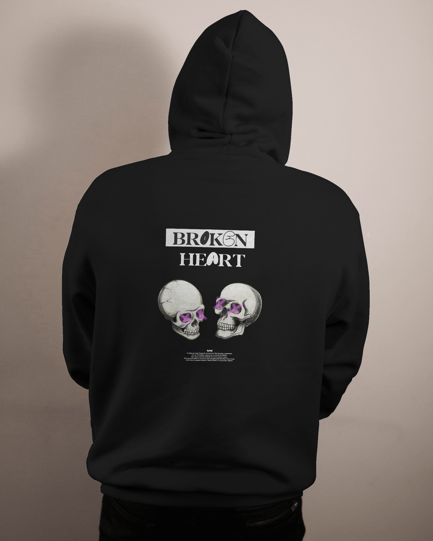 BROKEN HEART - Men's Back Printed Hoodies